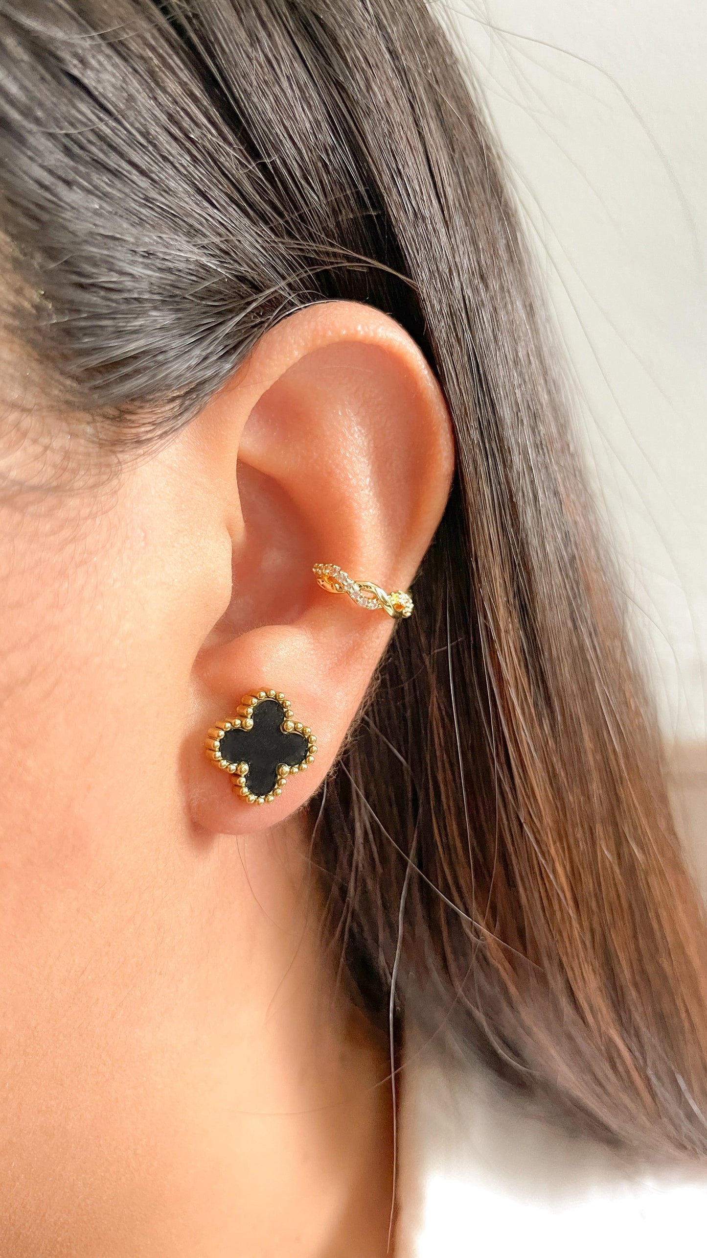 Aretes trébol negro
