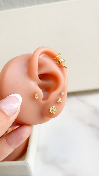 Piercing flor & cristal