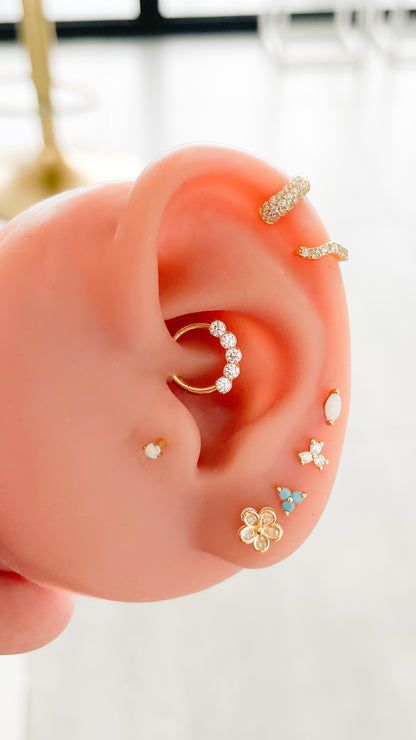 Piercing flor & cristal