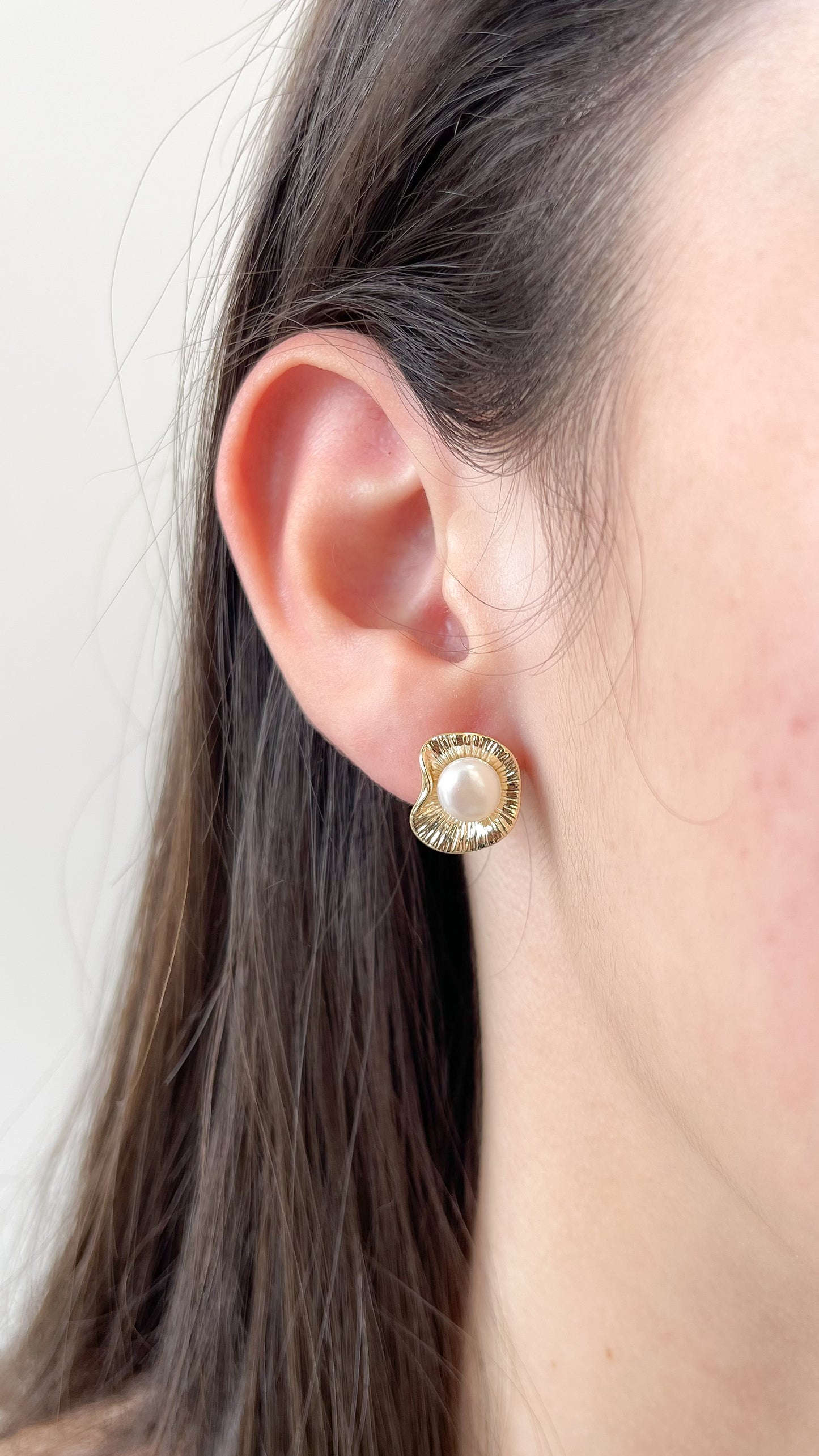 Aretes concha perla - AR124