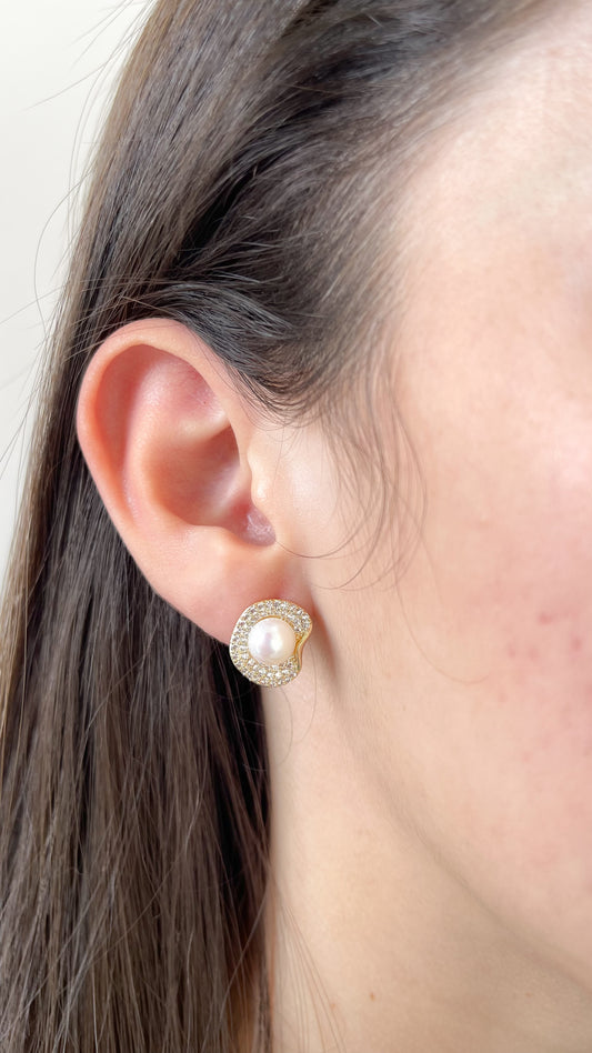Aretes concha perla - AR124