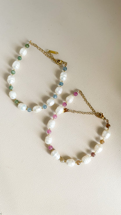 Brazalete perla & piedras