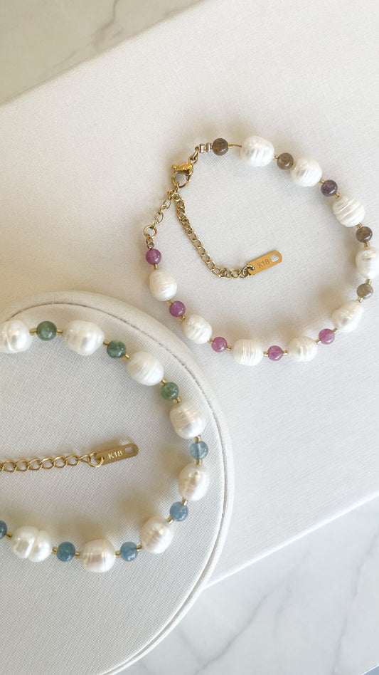 Brazalete perla & piedras