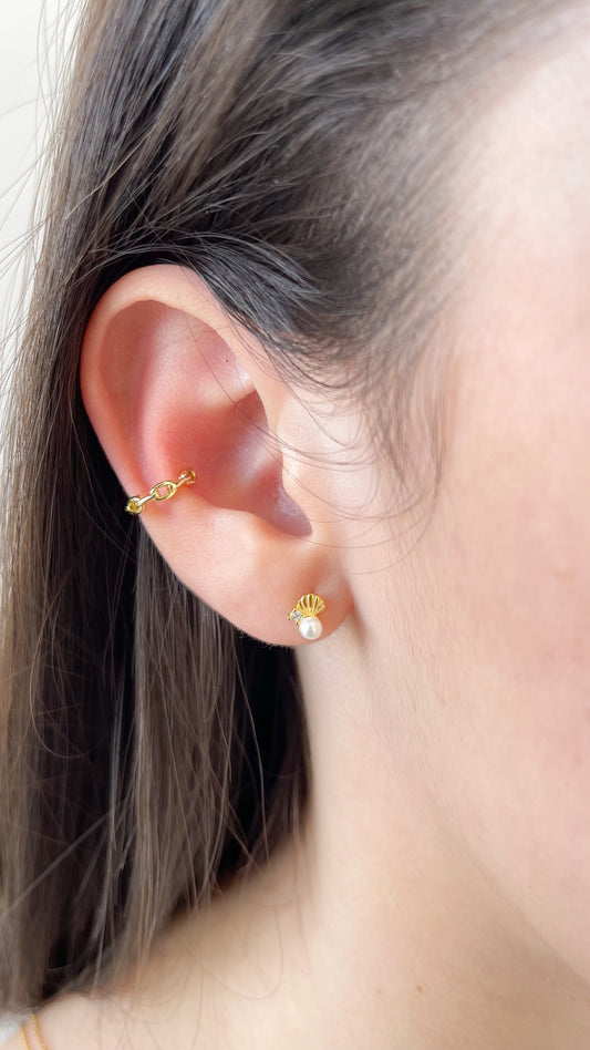 Aretes concha & perla - AR124