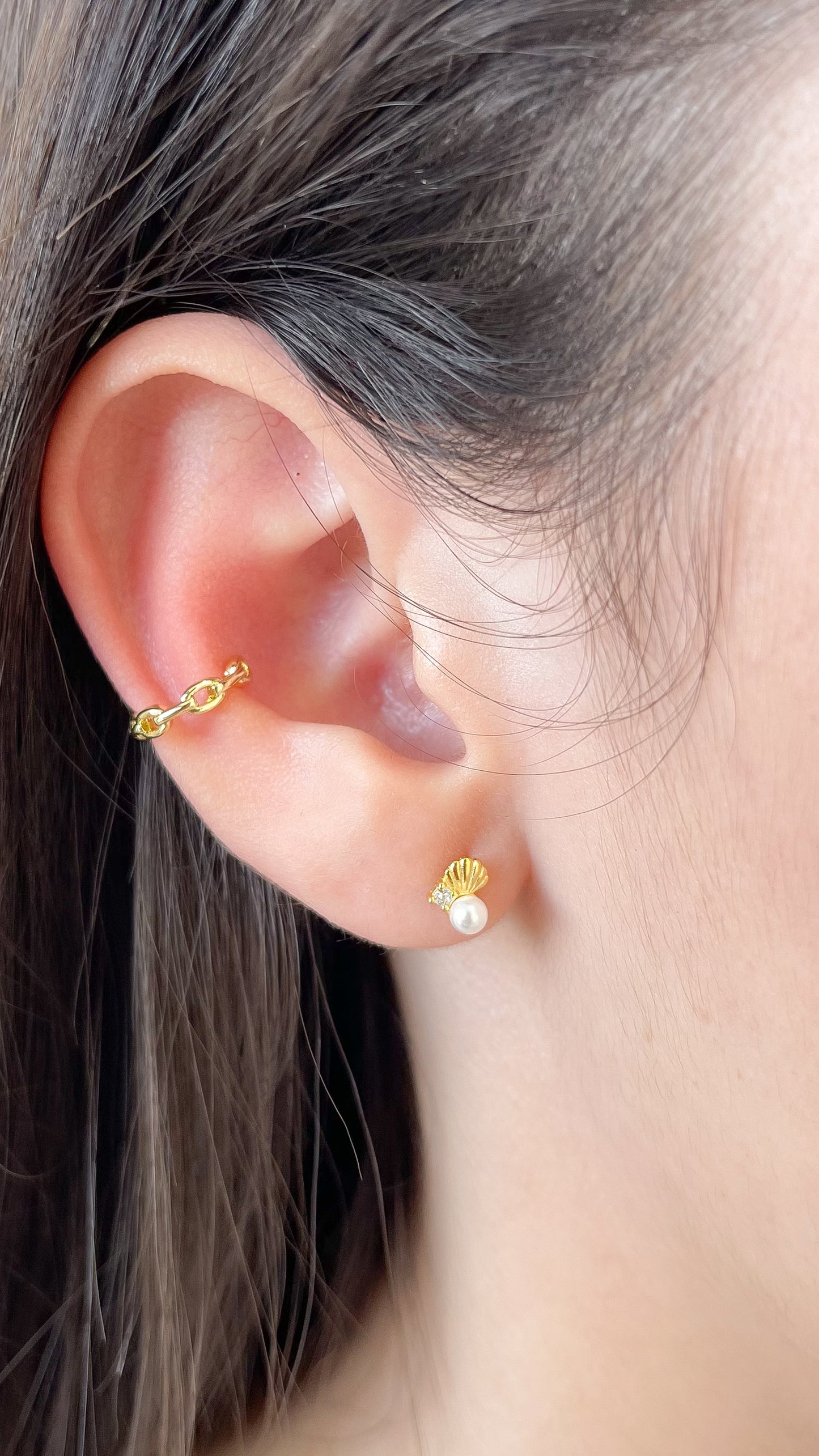 Aretes concha & perla - AR124